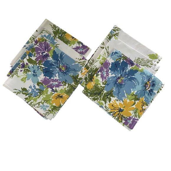Lot of 6 Waverly Summer Garden Napkins Floral Cloth 15" x 14" Dining Luncheon - Picture 2 of 5